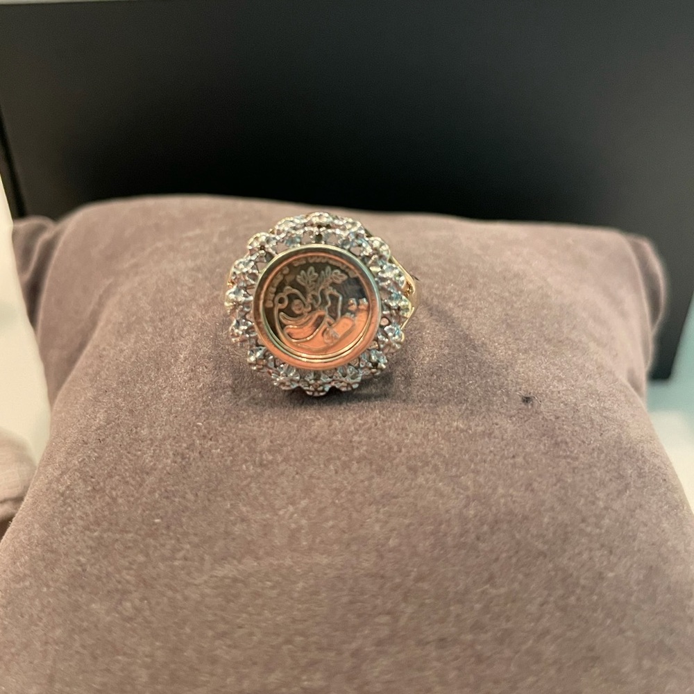 Vintage Panda Bear coin ring